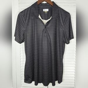 Greg Norman Women's Trellis Jacquard Button Play Dry Golf Polo Sz XL